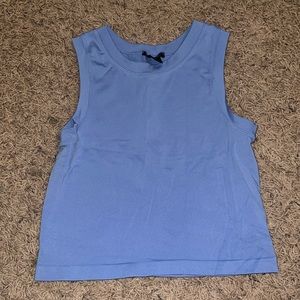 One Size Light Blue Fitted Athletic Tank